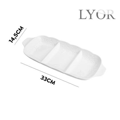 Imagem de Petisqueira 3 Divisórias Porcelana New Bone Butterfly Lyor