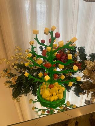 Imagem de Petisqueira Arvore Acrílica Mesa Frutas Frios Doces Verde