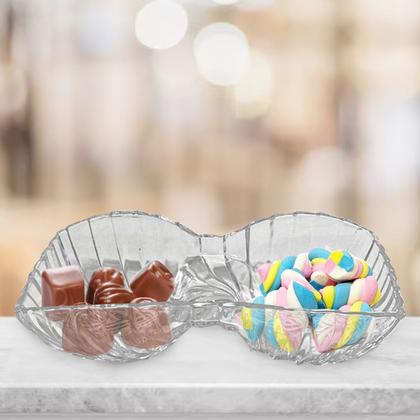 Imagem de Petisqueira Bomboniere Em Vidro Com 2 Divisórias Relevo Luxo Para Petiscos