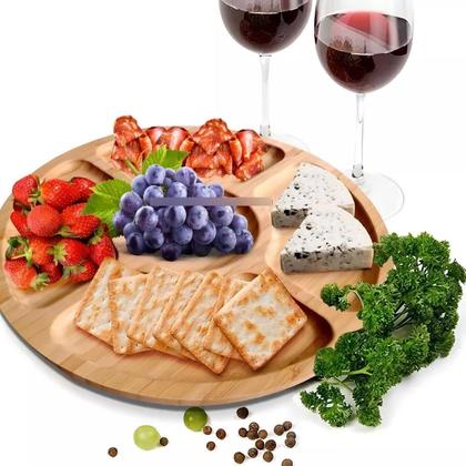 Imagem de Petisqueira C/ 5 Divisórias De Bambu Round  25x25x1,6cm