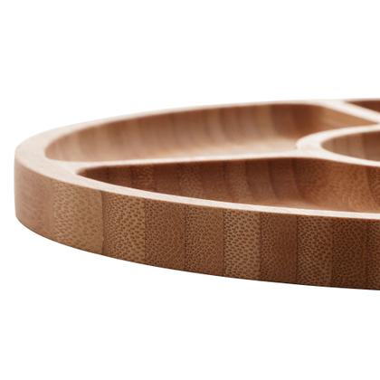 Imagem de Petisqueira C/ 5 Divisórias De Bambu Round  25x25x1,6cm