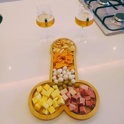 Imagem de Petisqueira De Madeira Grande Para Churrasco Petiscos Com Divisórias Frios