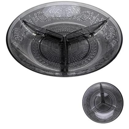Imagem de Petisqueira de Vidro com 3 Divisórias Angel Fumê 21,5cm - 220618 Lyor