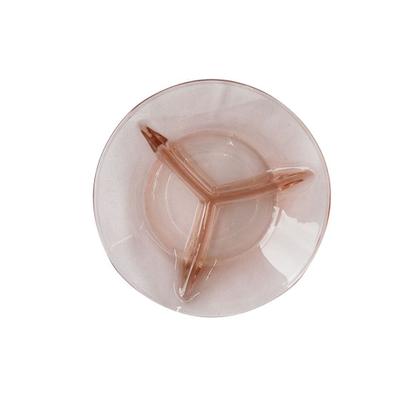 Imagem de Petisqueira de vidro com divisorias cor rosa 3x14cm