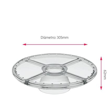 Imagem de Petisqueira de Vidro Monaco 2 Em 1 com Pé Ruvolo