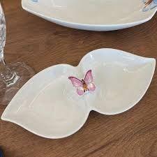 Imagem de Petisqueira em porcelana Borboletas 22x10x3cm Wolff
