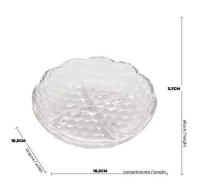 Imagem de Petisqueira em Vidro Cristal com 4 Divisórias Bubble