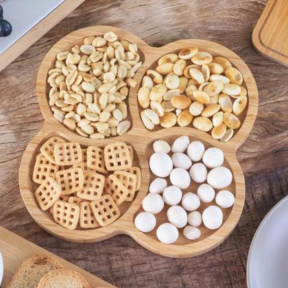 Imagem de Petisqueira Gamela com 4 Divisórias para Churrasco 24cm Tipo Trevo Frios