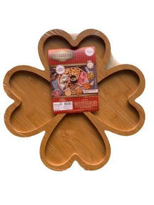 Imagem de Petisqueira Madeira Bambu Coração 4 Divisórias Tábua Frios - ArtHouse