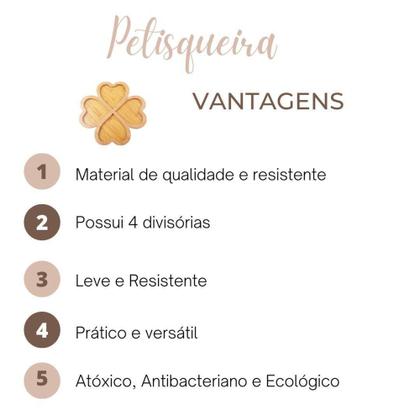 Imagem de Petisqueira Madeira Bambu Coração 4 Divisórias Tábua Frios - ArtHouse