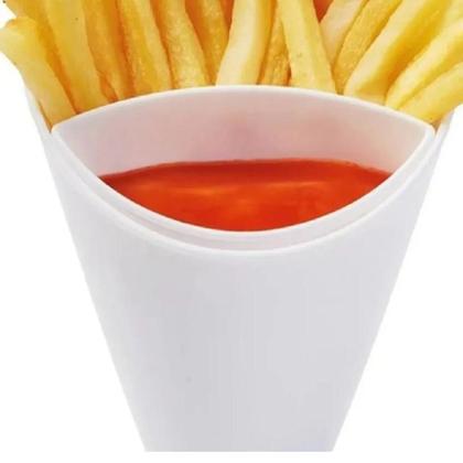 Imagem de Petisqueira Para Batata Fritas C/ Divisória P/ Molho - 2 Pçs