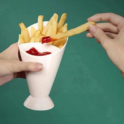 Imagem de Petisqueira Para Batata Fritas C/ Divisória P/ Molho - 2 Pçs
