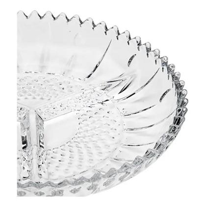 Imagem de Petisqueira Redonda Com 3 Divisória em Cristal Glory Mesa Posta Lyor Lyor Glory