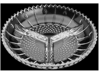 Imagem de Petisqueira Redonda Com 3 Divisória em Cristal Glory Mesa Posta Lyor Lyor Glory