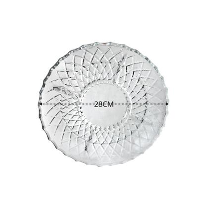 Imagem de Petisqueira redonda de vidro com relevo 5 divisórias 28cm