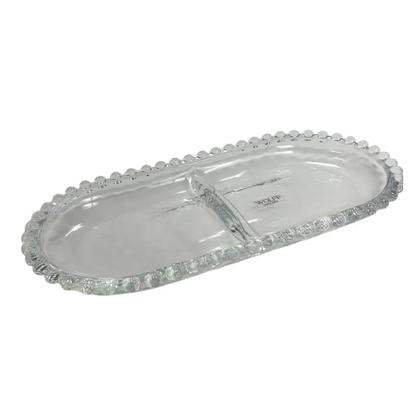 Imagem de Petisqueira Travessa Oval Wolff Pearl Cristal Divisória 24cm