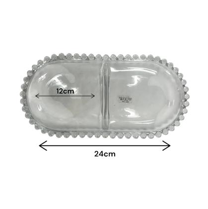 Imagem de Petisqueira Travessa Oval Wolff Pearl Cristal Divisória 24cm