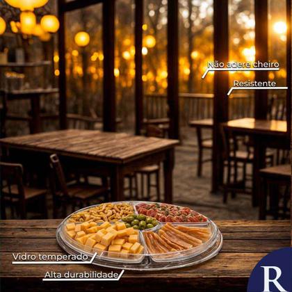 Imagem de Petisqueira Vidro Monaco, Petisqueira de Vidro 2 Em 1 para Petiscos e Frios Ruvolo