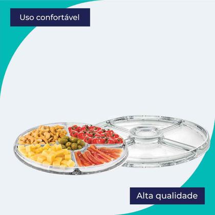 Imagem de Petisqueira Vidro Monaco, Petisqueira de Vidro 2 Em 1 para Petiscos e Frios Ruvolo