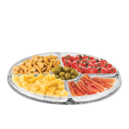 Imagem de Petisqueira Vidro Monaco, Petisqueira de Vidro 2 Em 1 para Petiscos e Frios Ruvolo