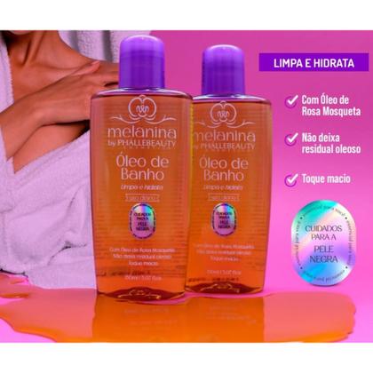 Imagem de Phállebeauty Melanina - Óleo de Banho Uso Diário Pele Negra 150ml