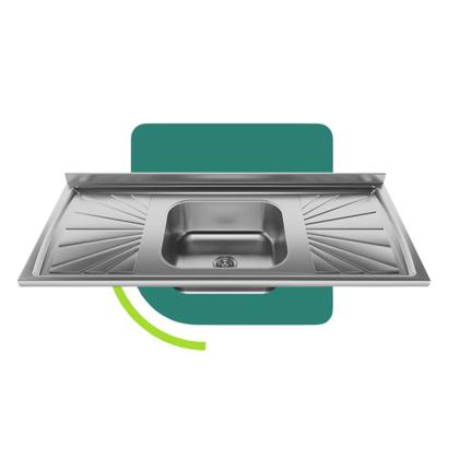 Pia aco inox polido base concreto usinado gnx - Pia e Cuba de Cozinha ...