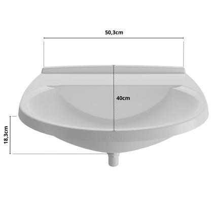Imagem de Pia Banheiro 8L + Kit Banheiro + Torneira + Engate + Sifão