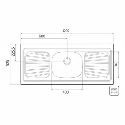 Imagem de Pia Cozinha De Apoio Em Aço Inox 120x52cm New Raggi Com Válvula E Sifão Tramontina