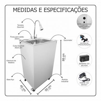 Imagem de Pia Portátil Gourmet Pressurizada Bateria - ULTRA Móveis