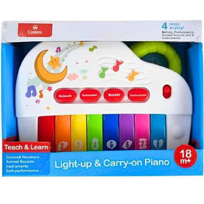 Imagem de Pianinho Infantil Musical Educativo Animais Som Luz Melodia Bebe CBS0310 - Castela