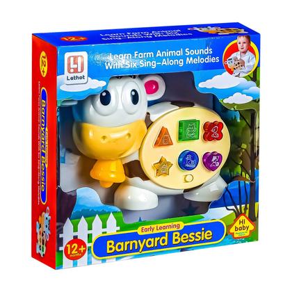 Imagem de Pianinho Musical Pedagogico Animalzinho Vaquinha Com Som e Luz Para Bebe - Bee toys