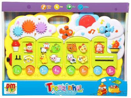 Imagem de Pianinho Trenzinho Pedagógico Com Sons Dos Animais Luzes - Dm Toys
