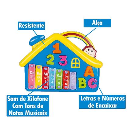 Imagem de Piano Infantil musical Colorido 7 Notas C/ 2 Baquetas 