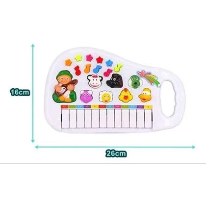 Imagem de Piano Infantil Musical Educativo Som De Animais Fazenda .(Branco)