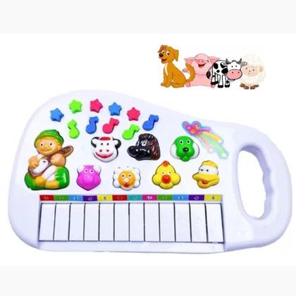 Imagem de Piano Infantil Teclado Musical Para Criança Som Animais Bebê