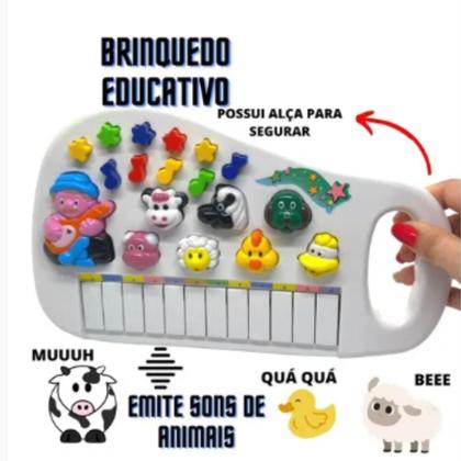 Imagem de Piano Infantil Teclado Musical Para Criança Som Animais Bebê