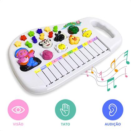 Imagem de Piano Musical De Brinquedo Animais 12 Teclas Bichinhos Infantil Teclado Pianinho Tecladinho