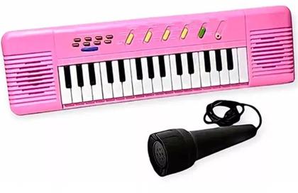 Imagem de Piano Musical Karaokê Teclado Infantil com Microfone Brinquedo Criança Rosa