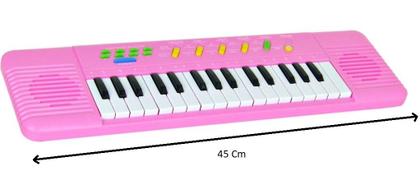 Imagem de Piano Musical Karaokê Teclado Infantil com Microfone Brinquedo Criança Rosa