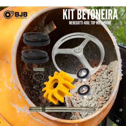 Imagem de Pião + Eixo + Rolamento Betoneira Menegotti 400 Litros Prime