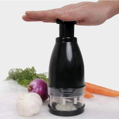 Imagem de Picador Manual de Alimento Cebola Alho Salsinha Lâminas Inox