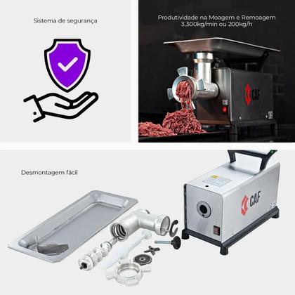 Imagem de Picador Moedor De Carne Caf Boca 22 Inox Bivolt