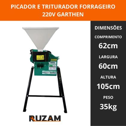 Imagem de Picador Triturador de Grãos Capim Silagem e Residuos 2,0HP 220V Potente para Usar no Sitio