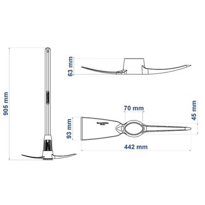 Imagem de Picareta alvião tamanho 4 com cabo de madeira 90 cm - tramontina 77303543