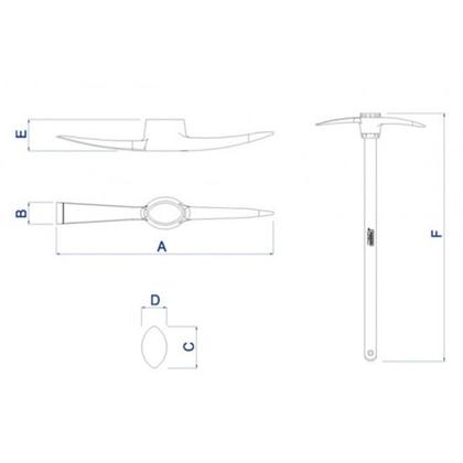 Imagem de Picareta Estreita 4Lb Com Cabo 90Cm 77300543 - Tramontina Multi