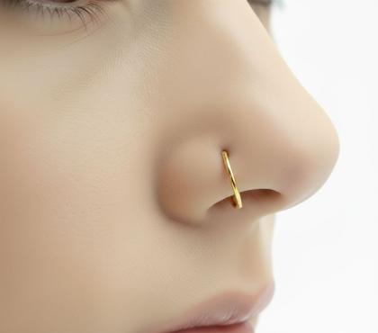 Imagem de Piercing Argola Articulada em Titânio com 0.8mm para Aba Nasal - Fininha