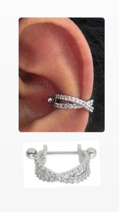 Imagem de Piercing Conch Aço Cirúrgico Cartilagem Orelha Trançado 10mm