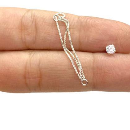 Imagem de Piercing Conch Correntinha Prata 925 Delicada