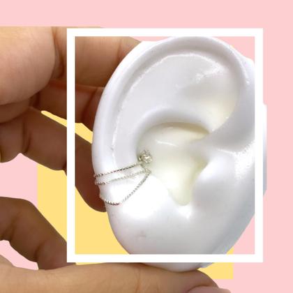 Imagem de Piercing Conch Correntinha Prata 925 Delicada