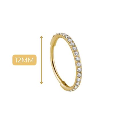 Imagem de Piercing Conch Dourado Cravejado Aço Banhado Ouro Delicado